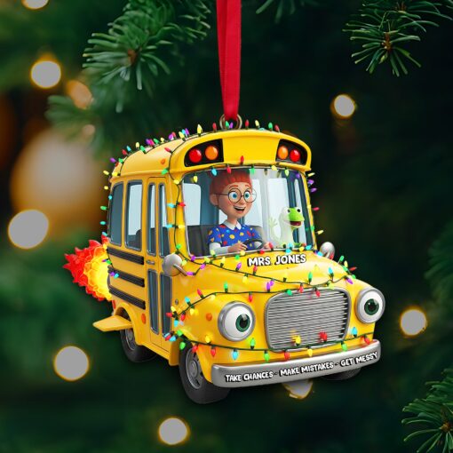 Adventure Bus Custom Photo Ornament - Personalized Christmas Gifts For Teachers 06NALU160925 - Image 4