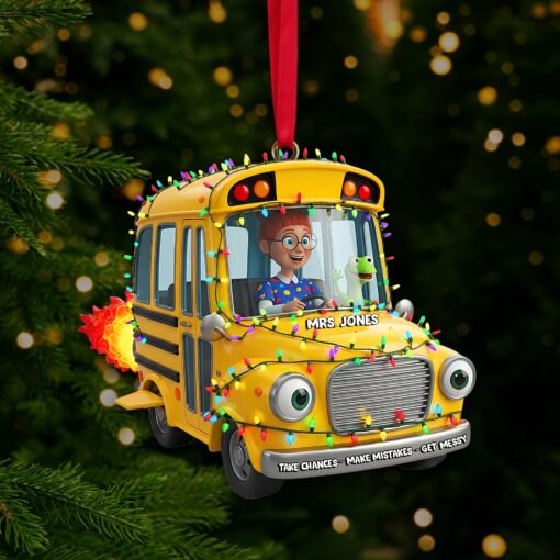 Adventure Bus Custom Photo Ornament - Personalized Christmas Gifts For Teachers 06NALU160925 - Image 2