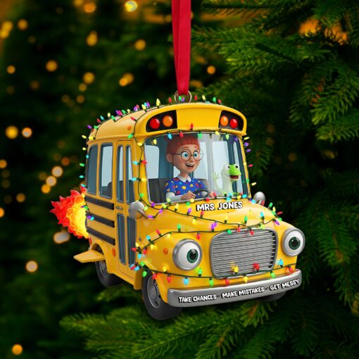 Adventure Bus Custom Photo Ornament - Personalized Christmas Gifts For Teachers 06NALU160925 - Image 3