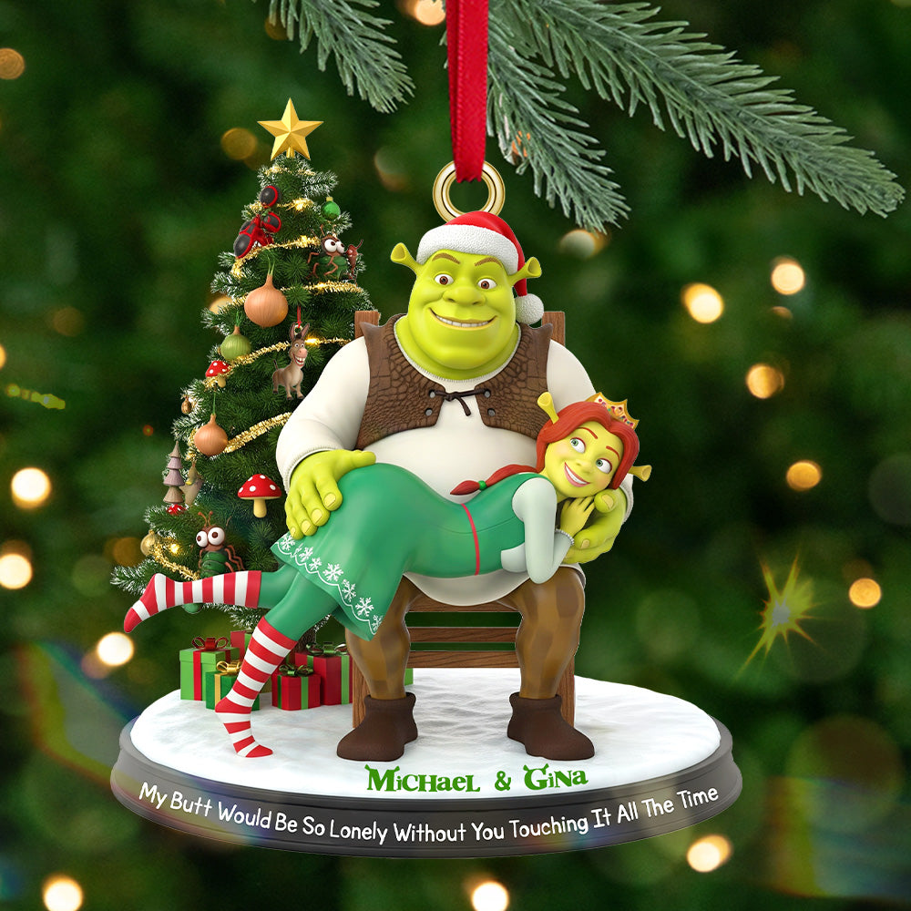 Alternative view of Alien Couple - Personalized Christmas Gifts For Couple Ornament 04NAMG090925
