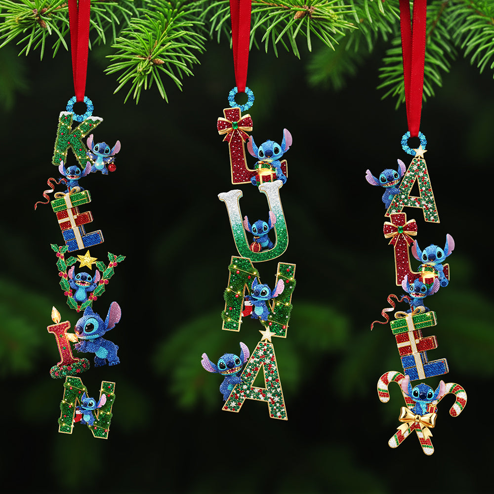 Alternative view of Alien Monster Alphabet Acrylic Ornament, Personalized Christmas Gifts 01ohta251025