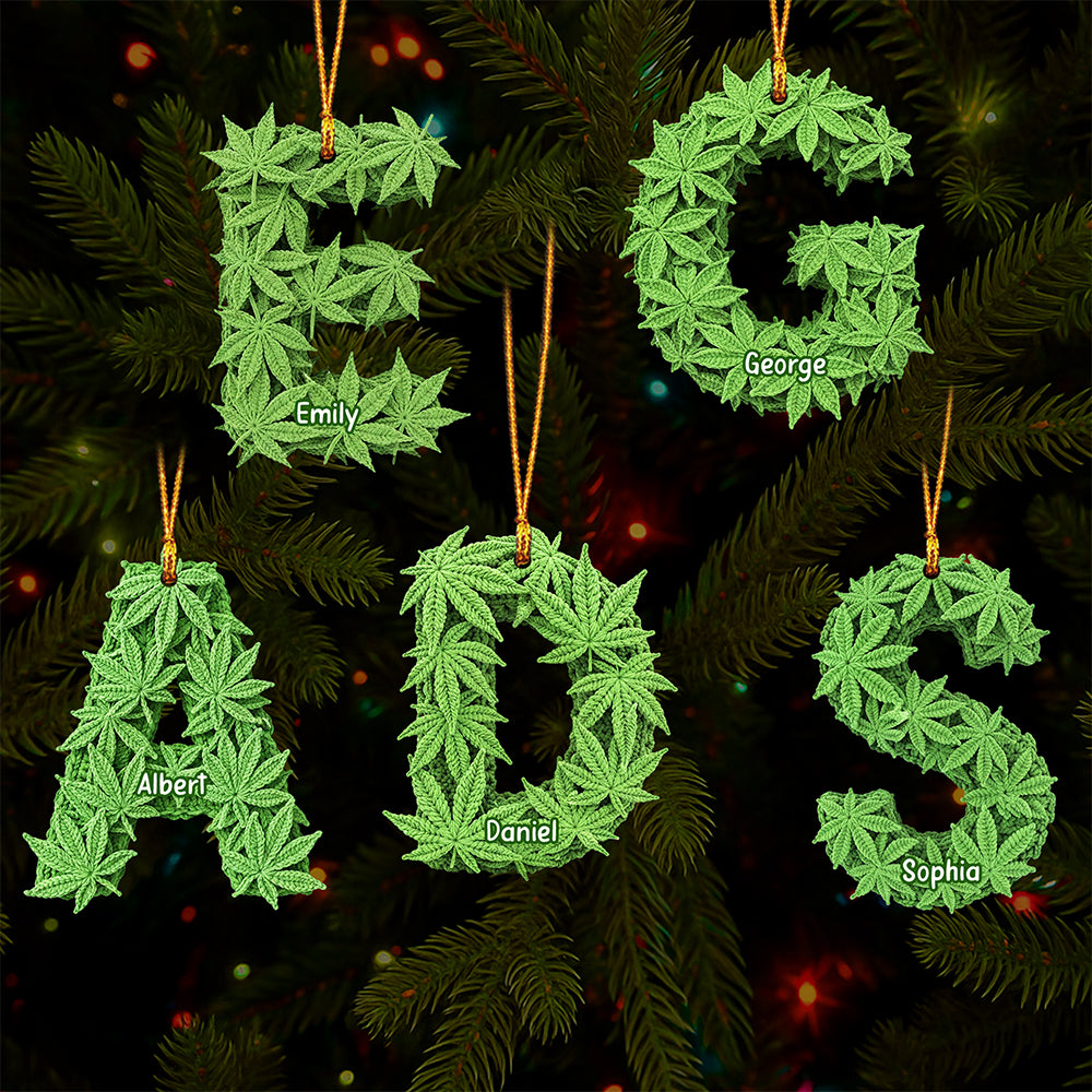 Alphabet Letters Christmas Ornament – Personalized Gifts For Weed Lovers 02toqn040925