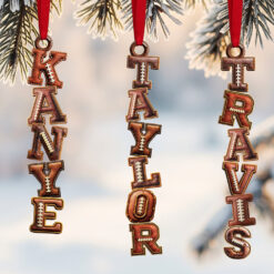 Alternative view of American Football Alphabet Acrylic Ornament, Personalized Christmas Gifts 02huta251025