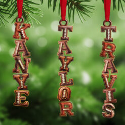 American Football Alphabet Acrylic Ornament, Personalized Christmas Gifts 02huta251025