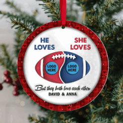 Alternative view of American Football Couple Acrylic Ornament With Custom Logo Team - House Divided 02hupu250924