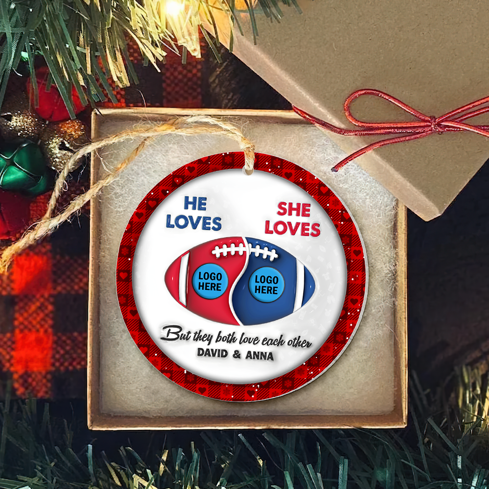 American Football Couple Acrylic Ornament With Custom Logo Team - House Divided 02hupu250924
