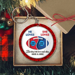 Alternative view of American Football Couple Keychain With Custom Logo Team - House Divided 02hupu250924