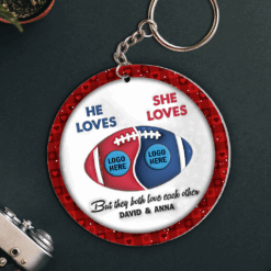 American Football Couple Keychain With Custom Logo Team - House Divided 02hupu250924