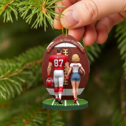 Alternative view of American Football Couple Personalized Gifts For Him Christmas Ornament 02natn030925