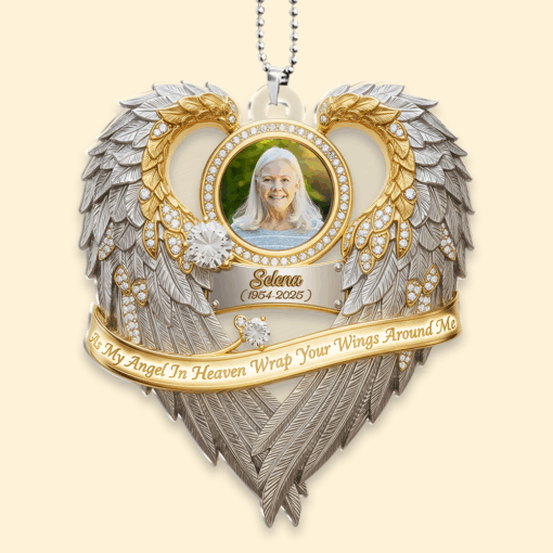 Angel In Heaven Car Ornament - Personalized Custom Photo Gift For Heaven 06HULU020825 - Image 4