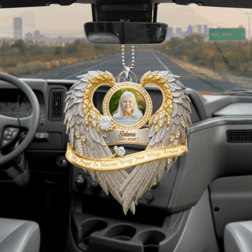 Angel In Heaven Car Ornament - Personalized Custom Photo Gift For Heaven 06HULU020825 - Image 3