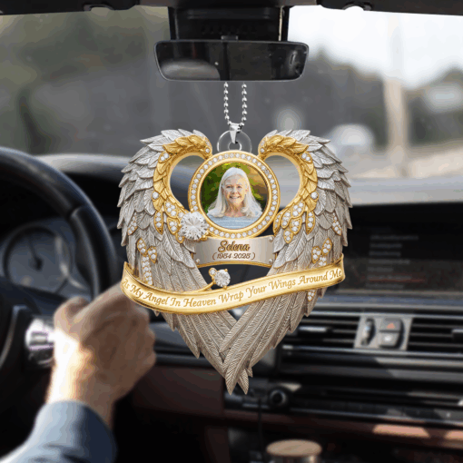 Angel In Heaven Car Ornament - Personalized Custom Photo Gift For Heaven 06HULU020825 - Image 2