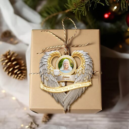 Angel In Heaven Memorial Ornament - Personalized Custom Photo Heaven Gift 07HULU230925 - Image 2