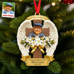 Alternative view of Angel Wings Christmas Ornament Custom Photo Gifts For Heaven 03HUDT120925