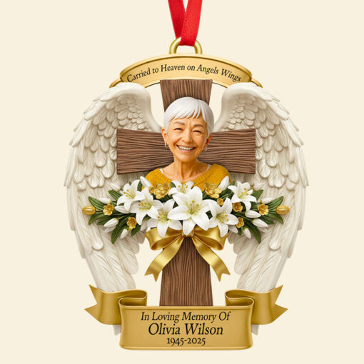 Angel Wings Christmas Ornament Custom Photo Gifts For Heaven 03HUDT120925 - Image 3