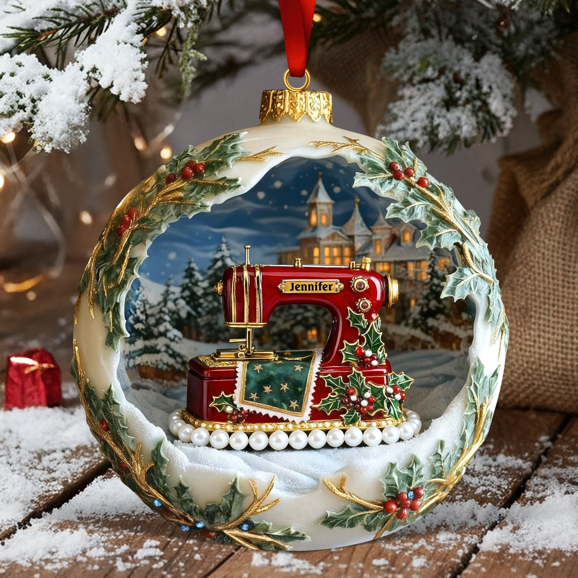 Antique Sewing Machine Ornament - Personalized Gifts For Sewing Lovers 06QHQN041125