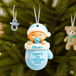 Alternative view of Baby First Christmas Ornament Personalized Gifts For Kids 03PGDT120825