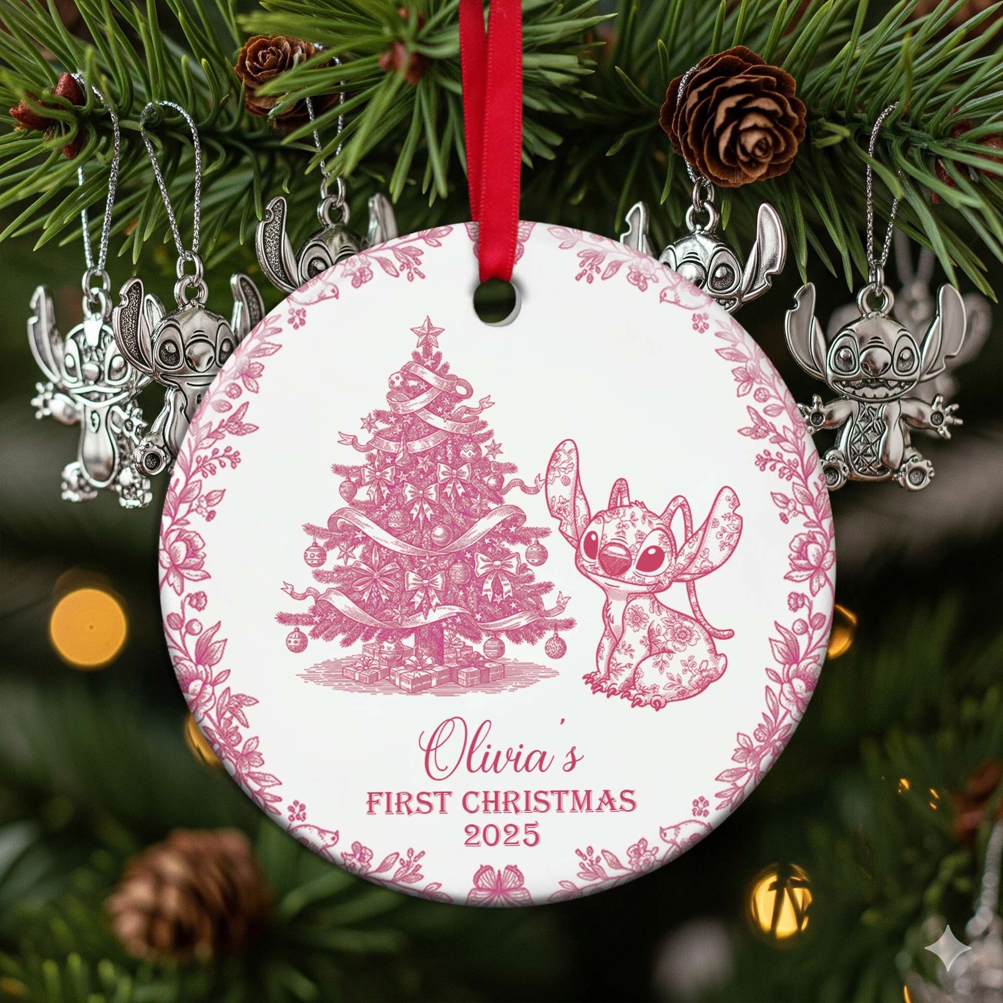 Alternative view of Baby's First Christmas Ceramic Ornament - Personalized Gifts For Baby 04PGLU300825