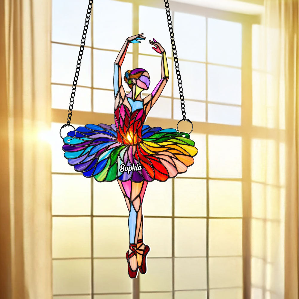 Ballet Girl Suncatcher  - Personalized Gifts For Ballet Lovers 01natn080725