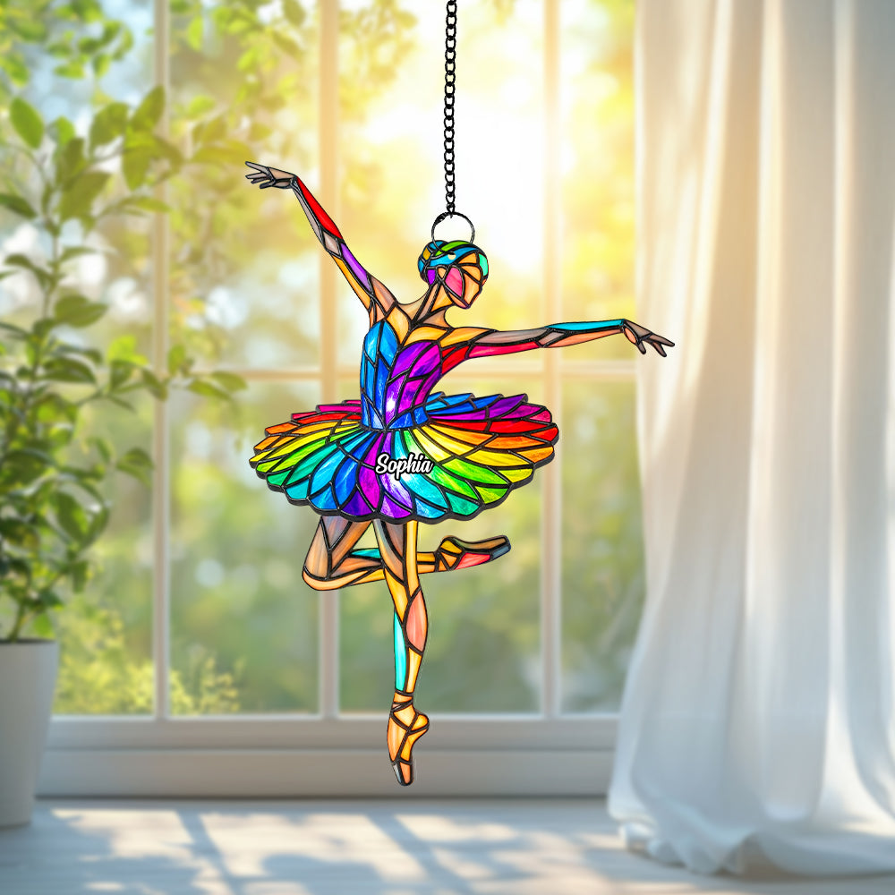 Alternative view of Ballet Girl Suncatcher  - Personalized Gifts For Ballet Lovers 01natn080725