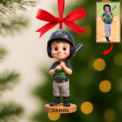 Baseball Kid Acrylic Ornament - Custom Photo Gifts For Baseball Lovers 01pgqn280825 - Image 3