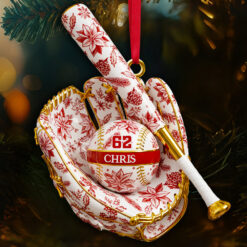 Baseball Toile de Jouy Christmas Ornament Personalized Gifts For Baseball Lovers 04PGDT021025