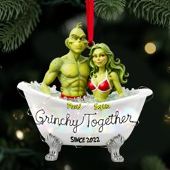 Alternative view of Bathtub Couple Together Ornament - Personalized Gift For Couples 02TOLU231025