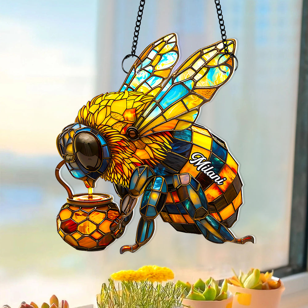 Alternative view of Bee Suncatcher Ornament Personalized Gifts for Bee Lovers 01HUDT180725