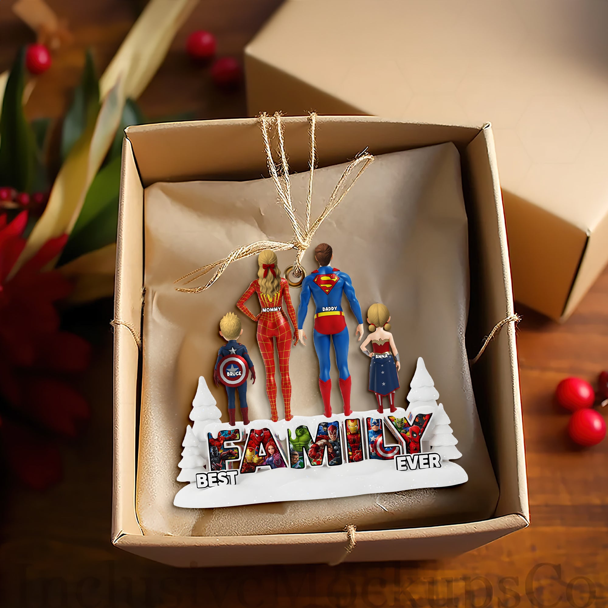 Best Family Ever Ornament - Personalized Gifts For Family 04ohlu111025