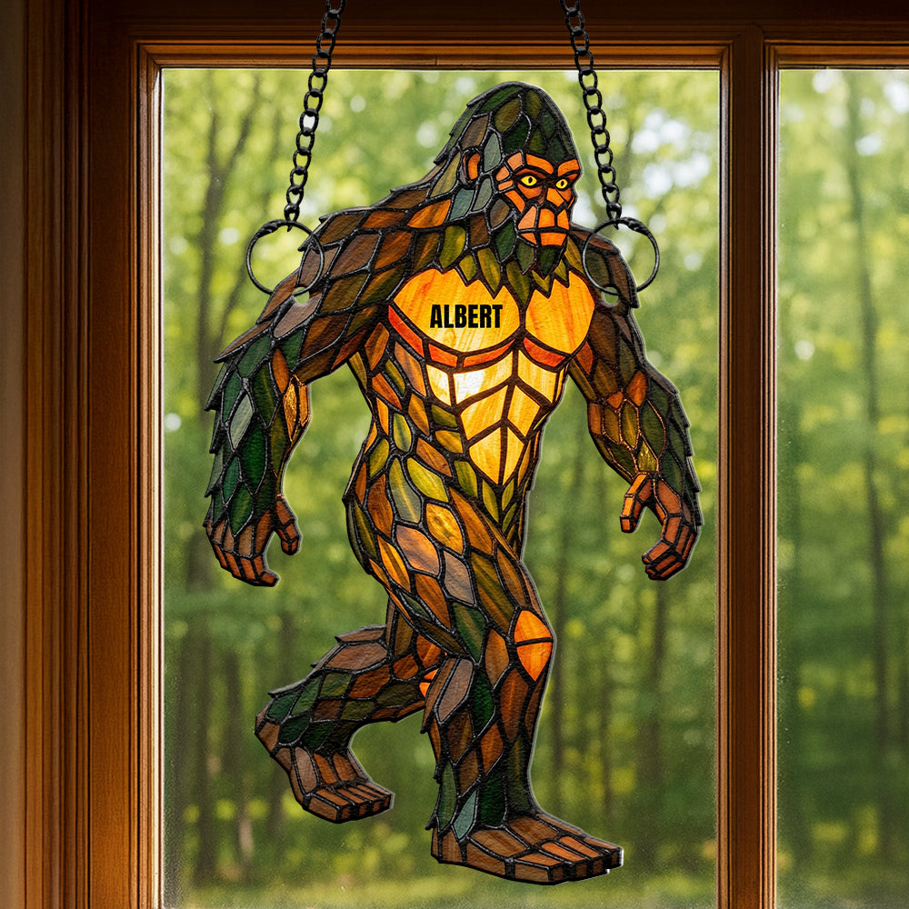 Alternative view of Bigfoot Suncatcher Ornament Personalized Gifts For Bigfoot Lovers 05NADT080725