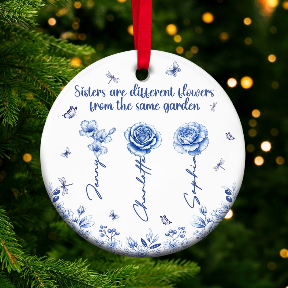 Birth Month Flowers Personalized Gifts For Besties Christmas Ceramic Ornament 03pgtn230825