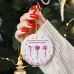 Alternative view of Birth Month Flowers Personalized Gifts For Besties Christmas Ceramic Ornament 03pgtn230825