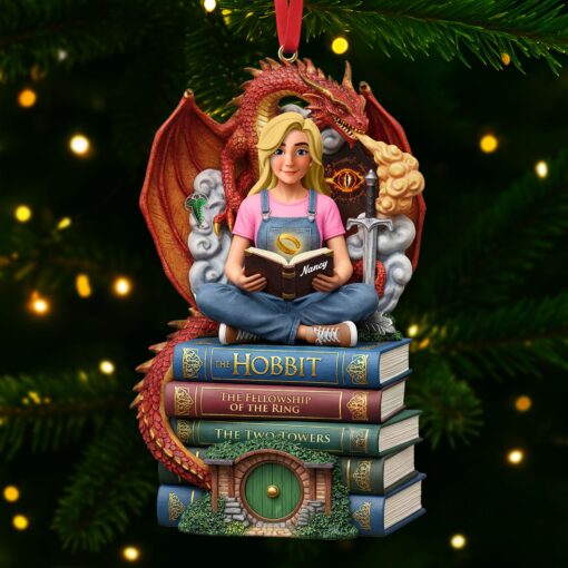 Book Lover Ornament - Personalized Gift For Book Lover Christmas Ornament 01HUTI171025 - Image 2