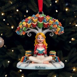 Alternative view of Book Tree Christmas Ornament Personalized Gifts For Book Lovers 01NALU061025