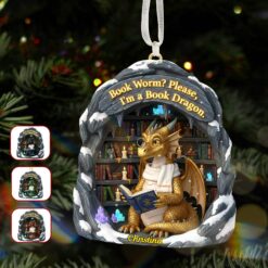 Alternative view of Bookworm Christmas Ornament Personalized Gifts For Book Lovers 04HYMG241025