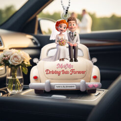 Bride & Groom Car Ornament Personalized Gifts For Couple 04PGDT140725PA