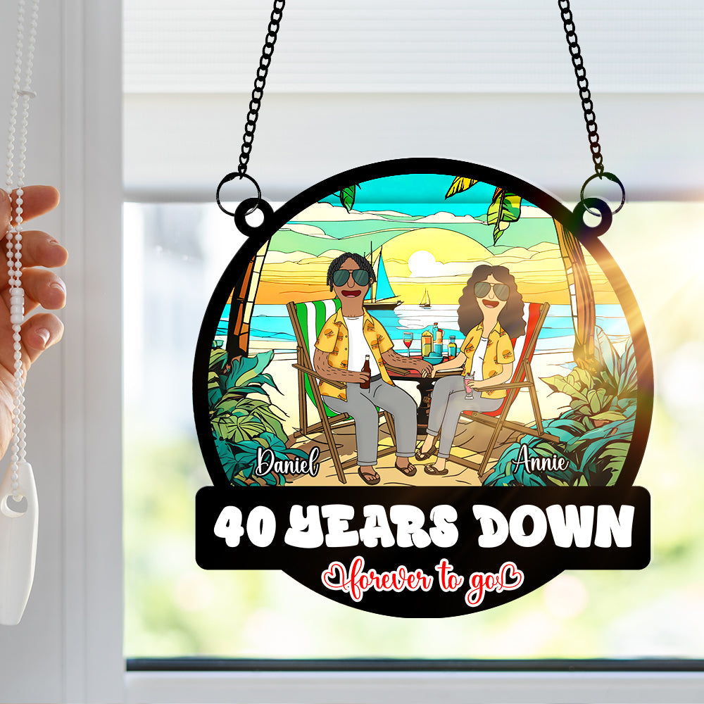 Alternative view of Burger Couple Suncatcher Ornament - Personalized Anniversary Gifts 03TOLU080225PA