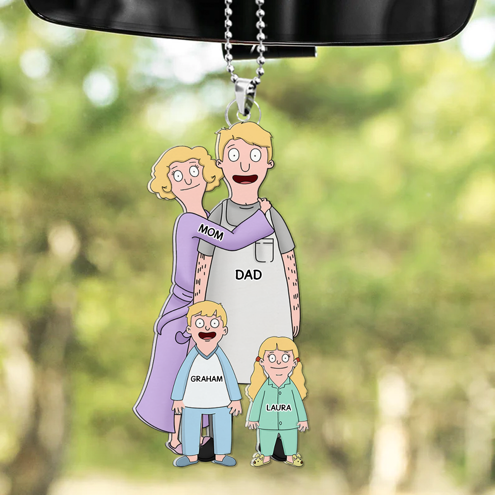 Alternative view of Burger Family Car Ornament - Personalized Gifts For Family 04qhhu241224hg