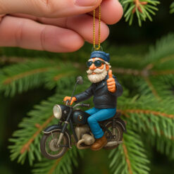 Caricature Art Custom Photo Gifts For Bikers Christmas Acrylic Ornament 03ohtn180825