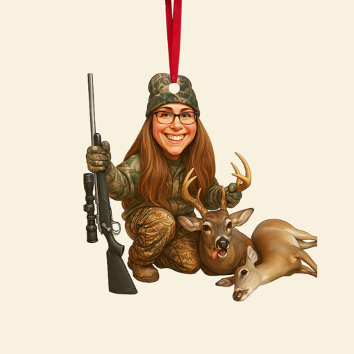 Caricature Art Hunting Ornament - Custom Photo Gifts For Hunting Lovers 03ohta210825 - Image 4