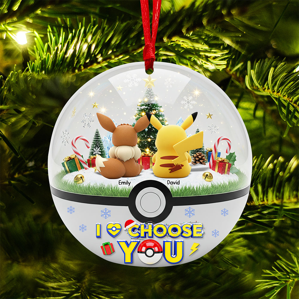 Alternative view of Cartoon Couple Christmas Ornament - Personalized Gifts For Couple 02ohqn090825