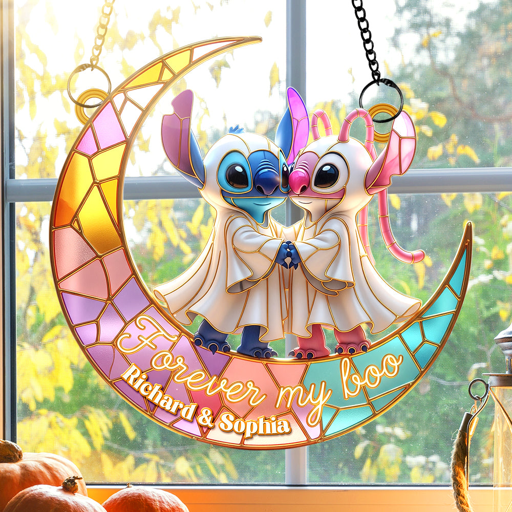 Cartoon Couple Suncatcher Ornament - Personalized Gifts For Couple 03naqn070825
