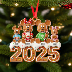 Alternative view of Cartoon Gingerbread Family Personalized Gifts For Family Christmas Ornament 04natn111025