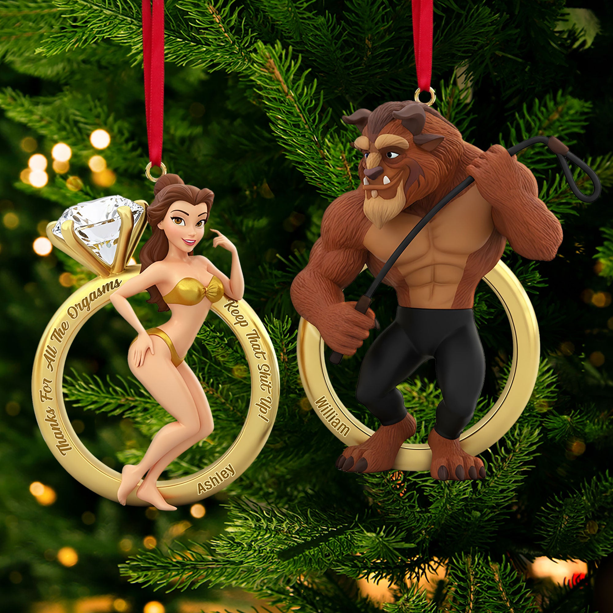 Cheeky Couple Set Ornament - Personalized Gifts For Couple 03nati160925