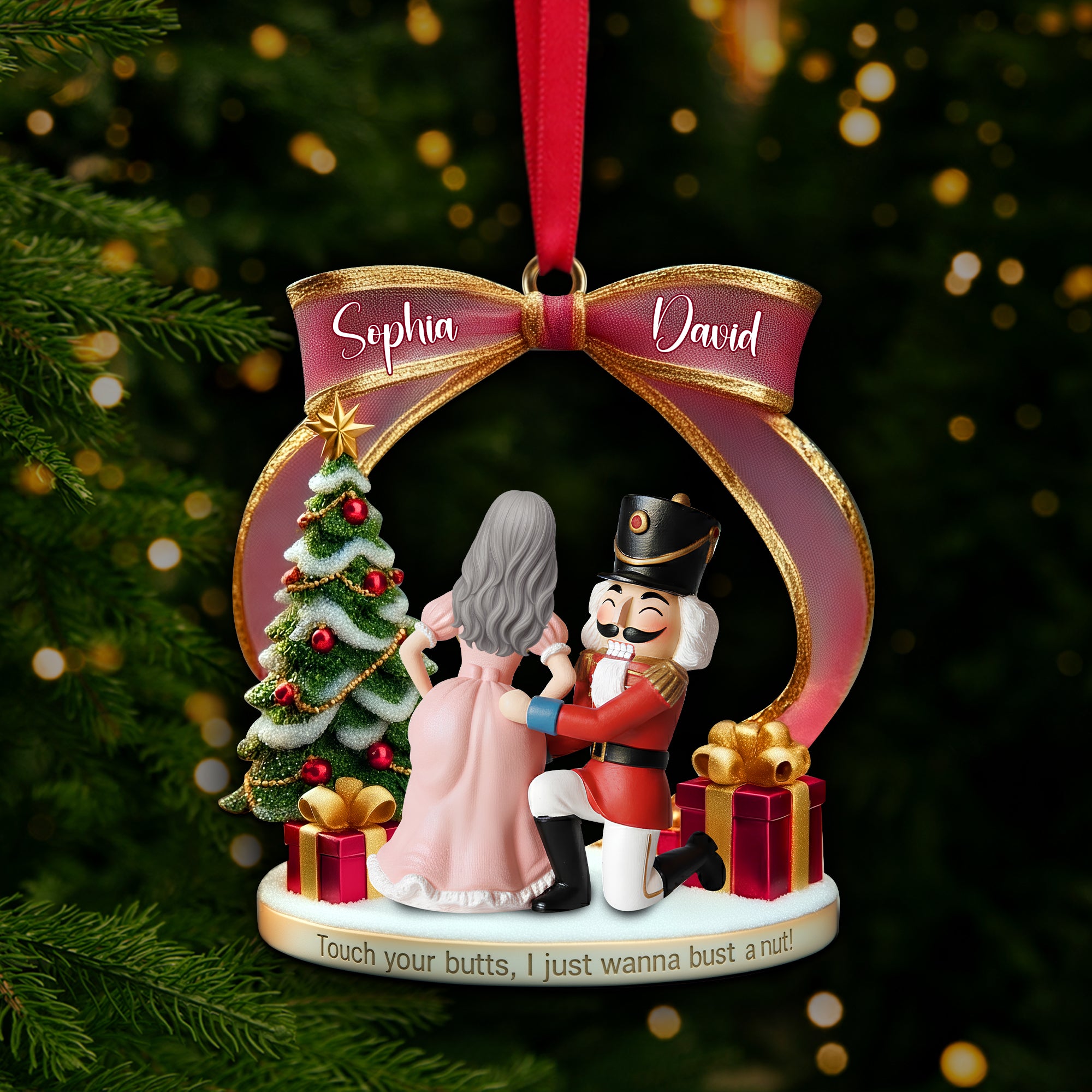 Cheeky Touch Couple Ornament - Personalized Christmas Gift For Couples 02TGLU190925