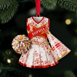 Alternative view of Cheerleading Toile de Jouy Ornament  Personalized Gifts For Cheerleader Christmas Ornament 05PGLU281025