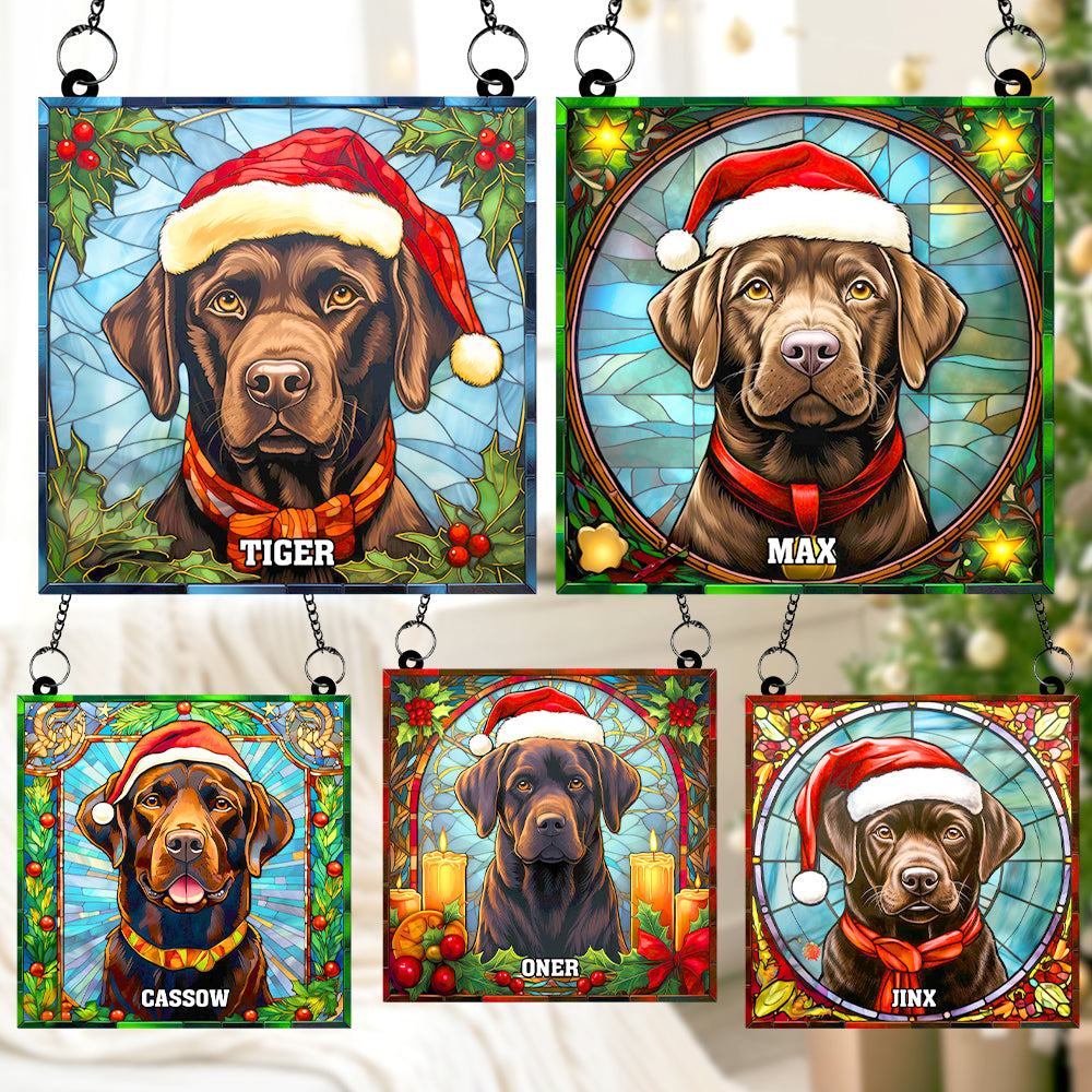 Chocolate Labrador Dog Christmas Acrylic Suncatcher Ornament 02HUTN100924 Gifts For Dog Mom Or Dog Dad
