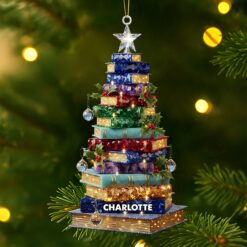 Christmas Book Tree Ornament - Personalized Gifts For Book Lovers 05pati120925