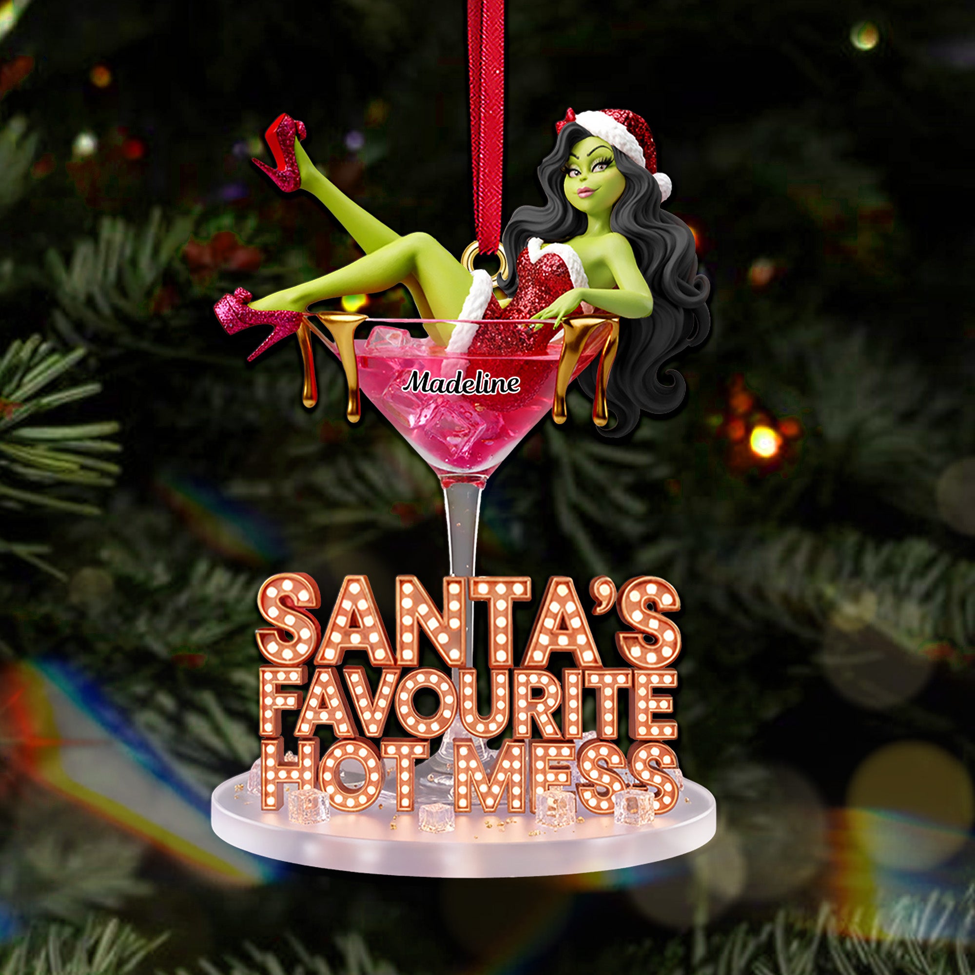 Christmas Cocktail Ornament – Funny Personalized Holiday Gifts For Her 01pamg251025