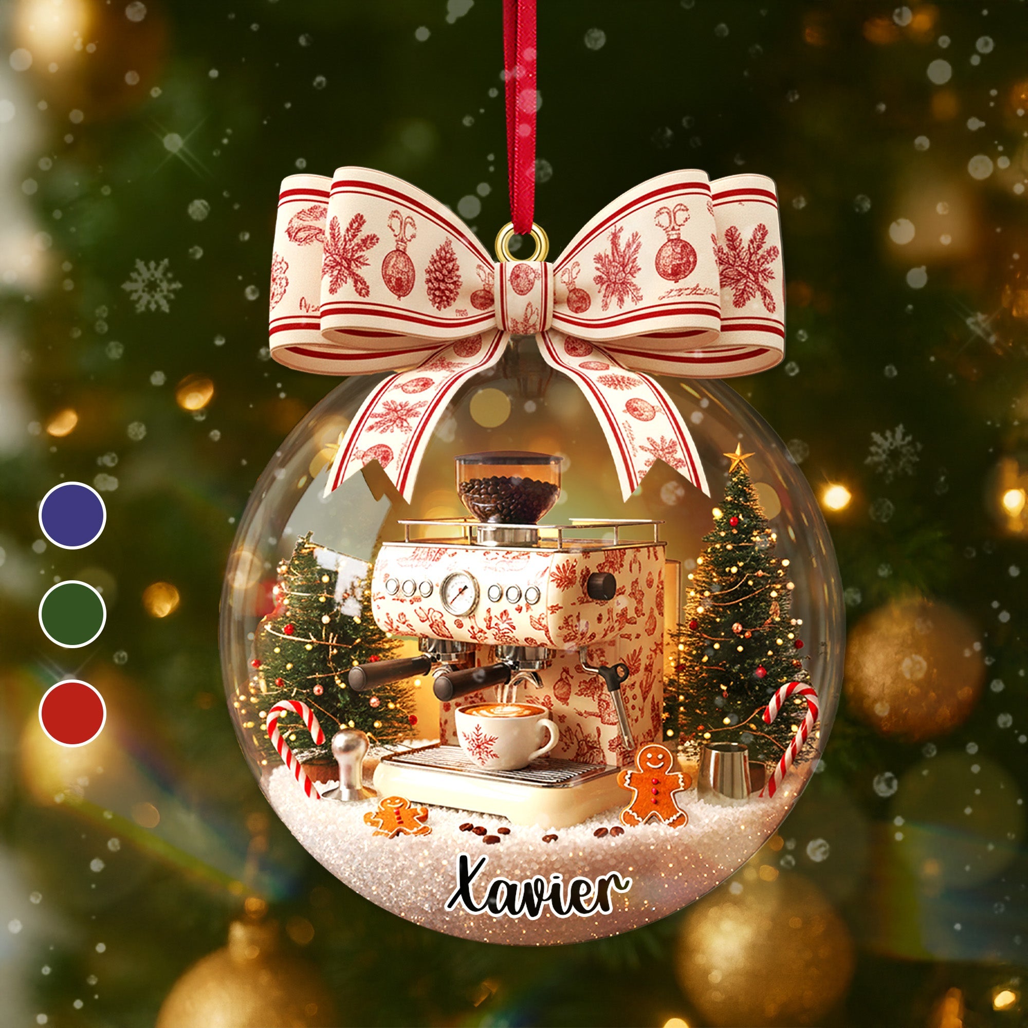 Alternative view of Christmas Coffee Lover Ornament - Personalized Gift For Coffee Lover Ornament 01PAMG021025